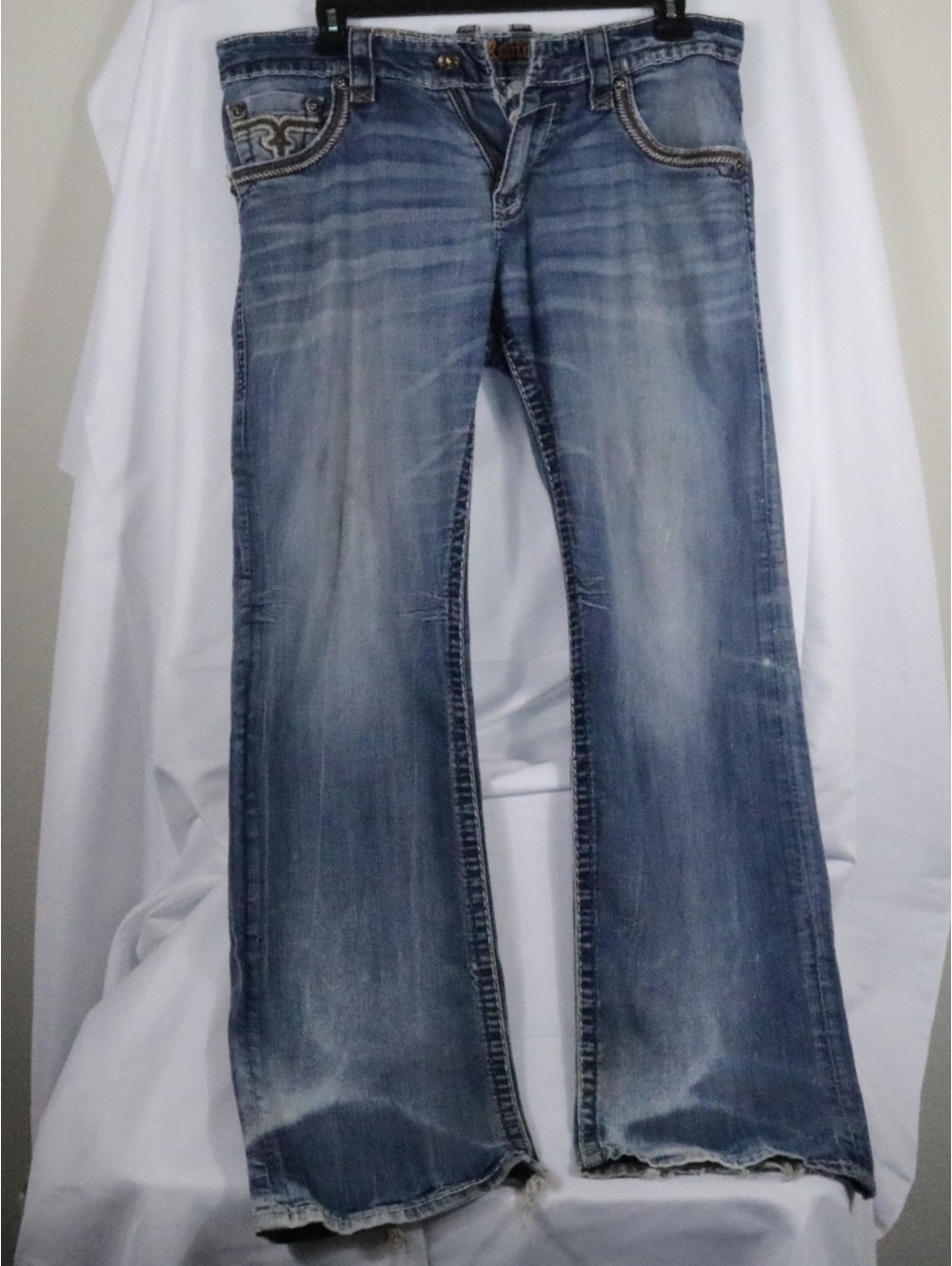 Rock Revival Distressed Dan Relaxed Straight 34 Men's Denim Pre-owned
